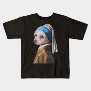 The Dog with the Pearl Earring (silhouette) Kids T-Shirt